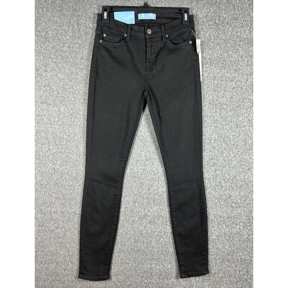 NWT 7 For All Mankind Blair B(air) Ankle Skinny Black Jeans Size 26